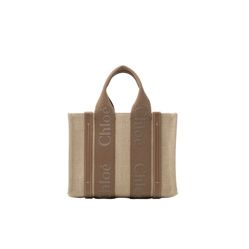 Chloe Small Woody Tote Bag for Women in Dark Nut (CHC23AS397L17-29X)-0