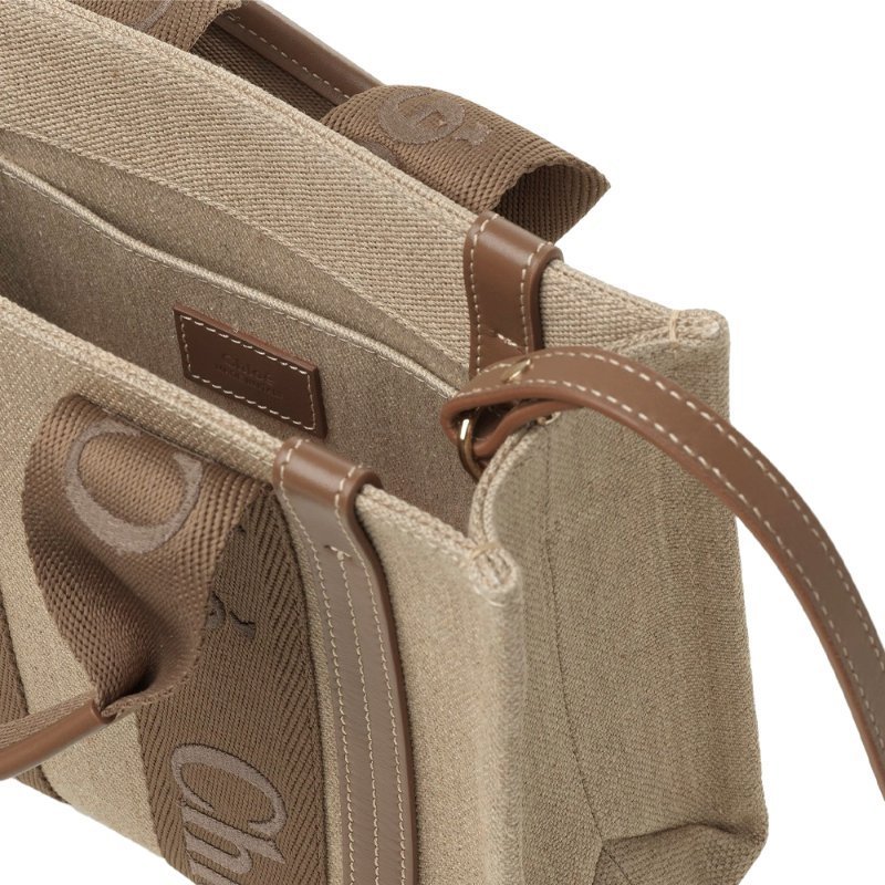 Chloe Small Woody Tote Bag for Women in Dark Nut (CHC23AS397L17-29X)-1
