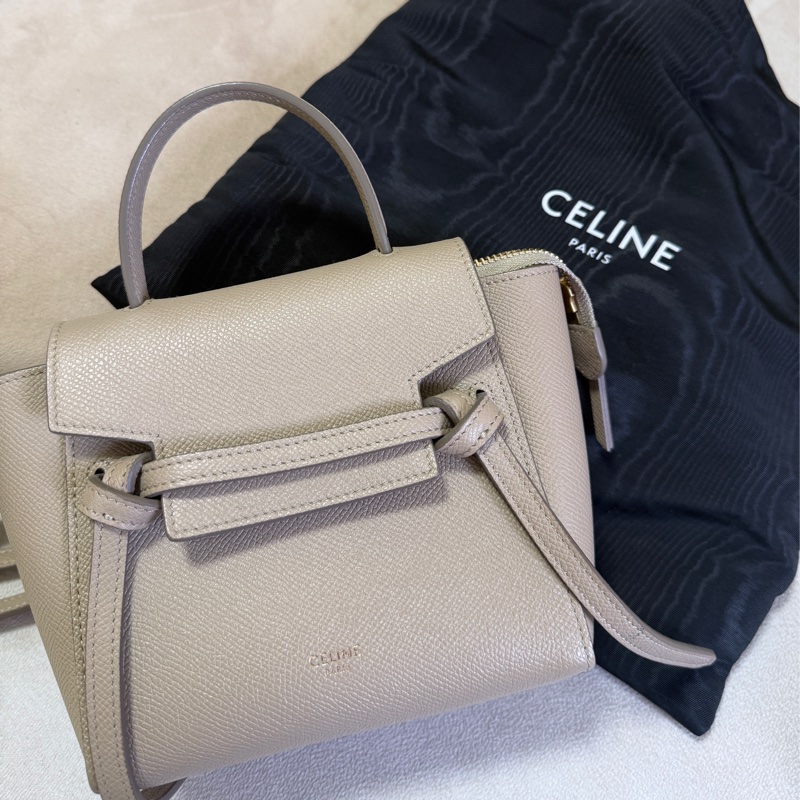 celine pico belt奶茶色鯰魚包-5