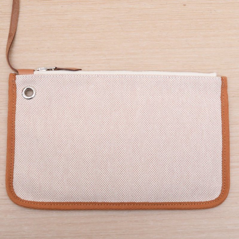 HERMES HERBAGadoszip雙肩包14米色CrissViking編織帆布/Hunter牛皮Z刻銀扣肩背包-3