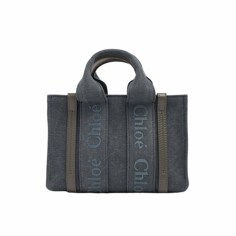 Chloe Small Woody Tote Bag for Women in Dusky Blue (CHC24AS397N93-40X)