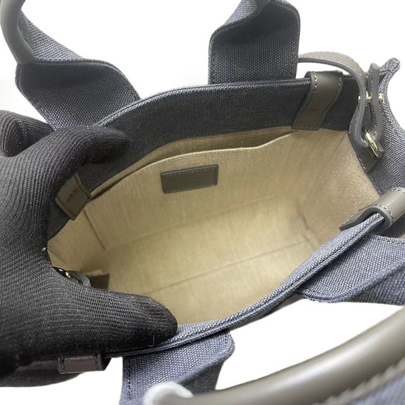 Chloe Small Woody Tote Bag for Women in Dusky Blue (CHC24AS397N93-40X)-3