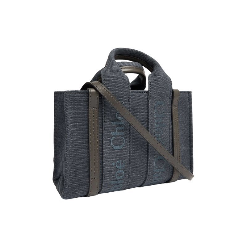 Chloe Small Woody Tote Bag for Women in Dusky Blue (CHC24AS397N93-40X)-4