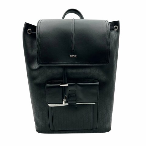 【美收精品】DIOR 黑色老花後背包 C-23【隔月月中將轉賣至日本 上架期限30天】
