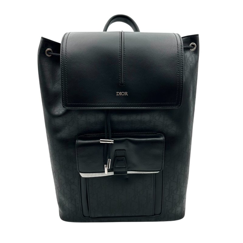 【美收精品】DIOR 黑色老花後背包 C-23【隔月月中將轉賣至日本 上架期限30天】-0