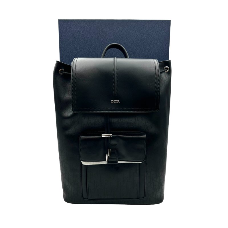 【美收精品】DIOR 黑色老花後背包 C-23【隔月月中將轉賣至日本 上架期限30天】-13