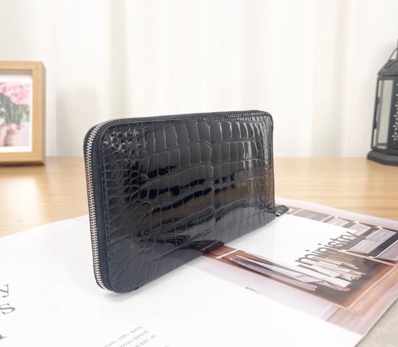 「JL精品代購」 愛馬仕海軍藍鱷魚皮Azap Long拉鏈長夾-4