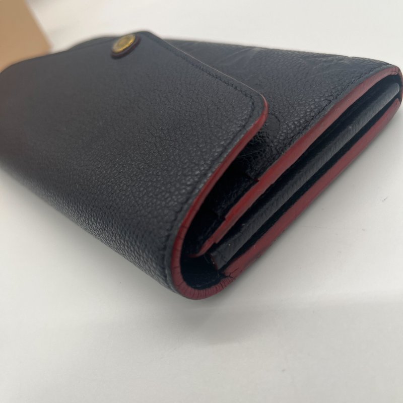 Louis Vuitton 路易威登 Sarah 經典花紋 海軍藍 牛皮 壓紋 扣式長夾-16