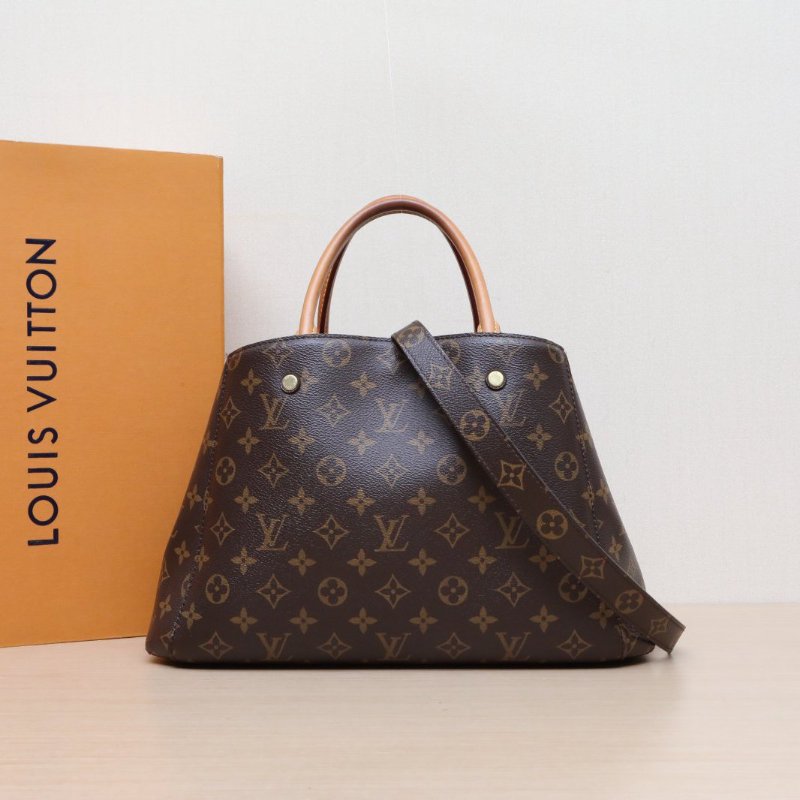 LOUIS VUITTON Montaigne蒙田中號33PVC金扣2018老花肩背包-0
