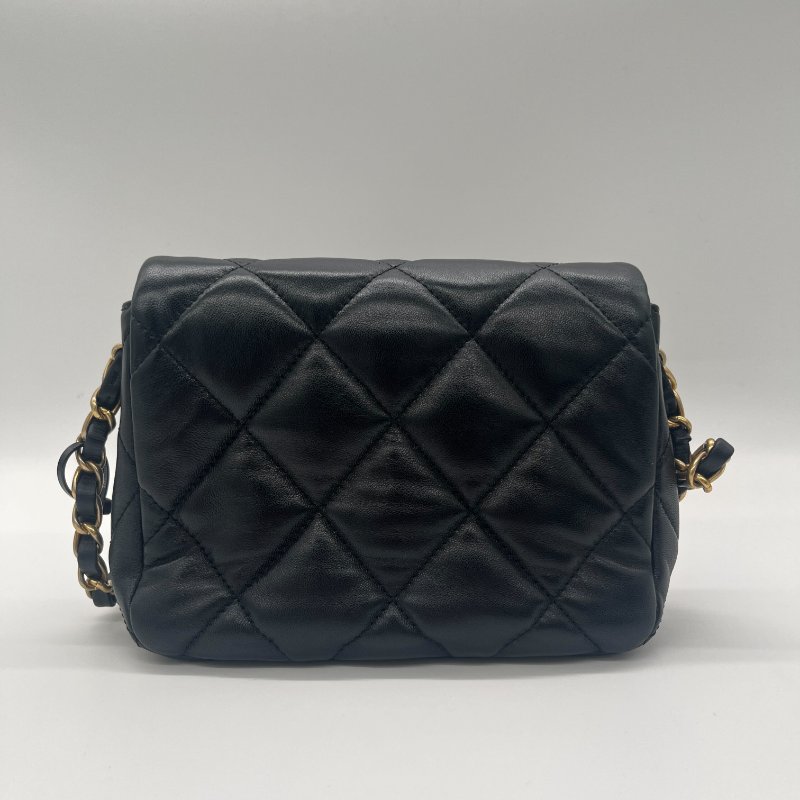 Chanel 香奈兒 Flap Bag 經典LOGO 愛心鎖扣 方胖子 黑色 小羊皮 斜背包 肩背包-7