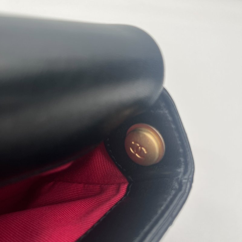 Chanel 香奈兒 Flap Bag 經典LOGO 愛心鎖扣 方胖子 黑色 小羊皮 斜背包 肩背包-12