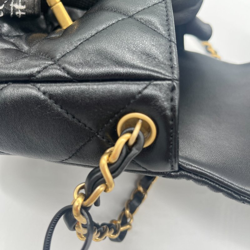 Chanel 香奈兒 Flap Bag 經典LOGO 愛心鎖扣 方胖子 黑色 小羊皮 斜背包 肩背包-17