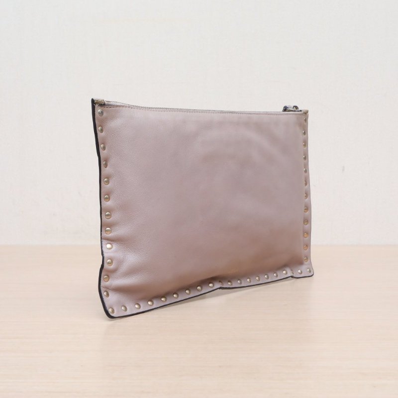 VALENTINO 拼色羊皮帆布迷彩手拿包/肩背包-4