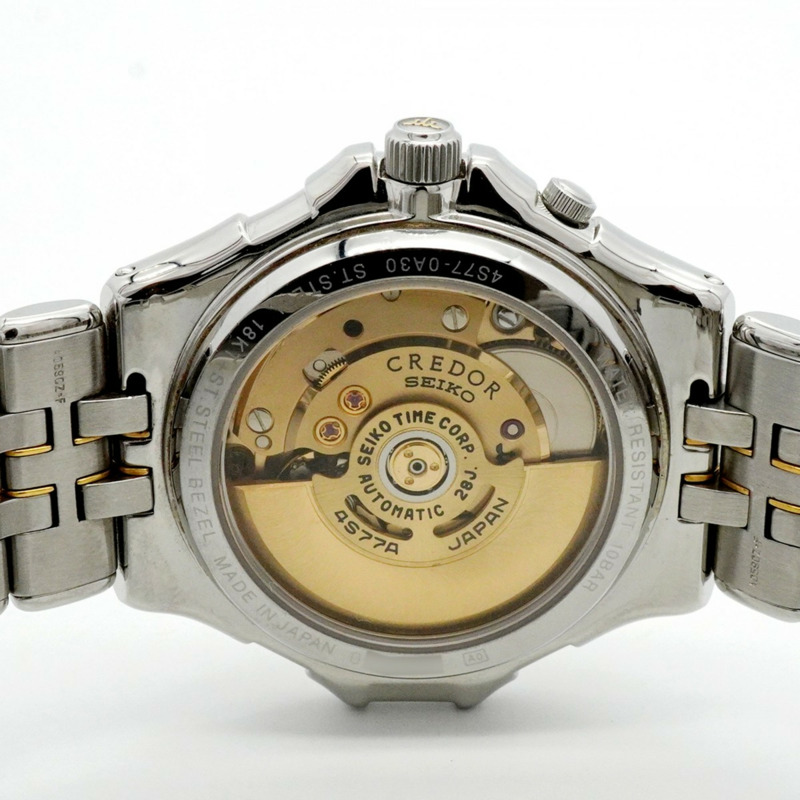 精工 Credor 4S77-0A30 銀色錶盤男士腕錶-4