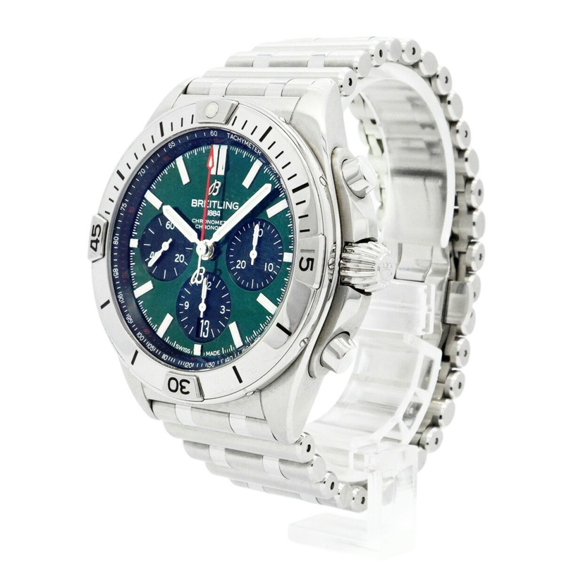 百年靈 Chronomat AB0134 綠色錶盤男士腕錶-2