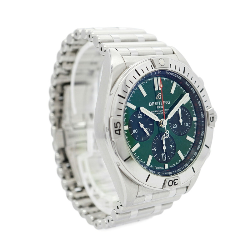 百年靈 Chronomat AB0134 綠色錶盤男士腕錶-3