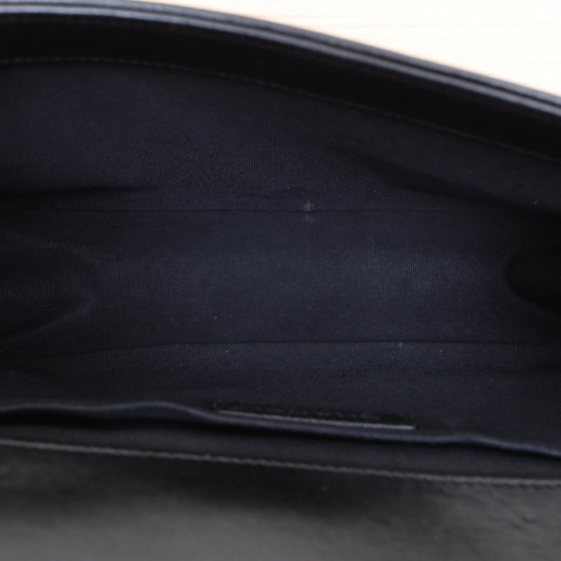 CHANEL Leboy中號25黑色羊皮24開銀扣菱格紋肩背包-2