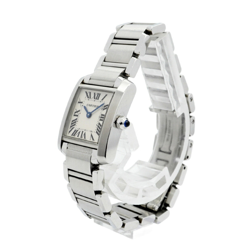 卡地亞 Tank Française SM W51008Q3 象牙色錶盤女士腕錶-1