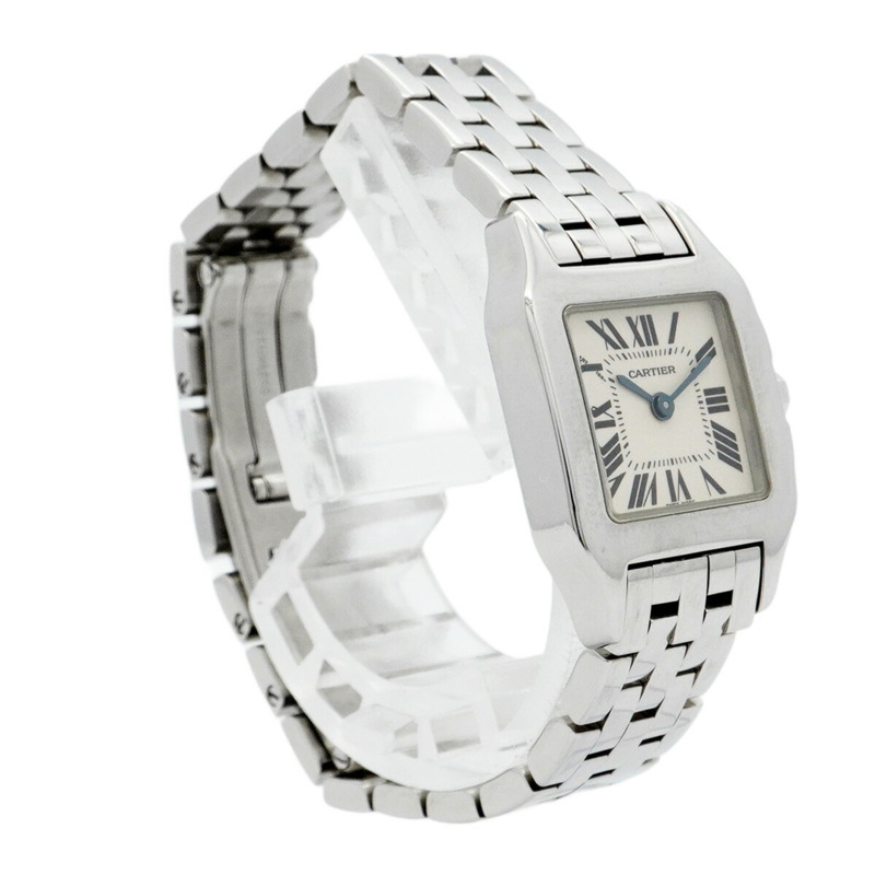 卡地亞 Santos de SM W25064Z5 象牙色錶盤女士腕錶-2