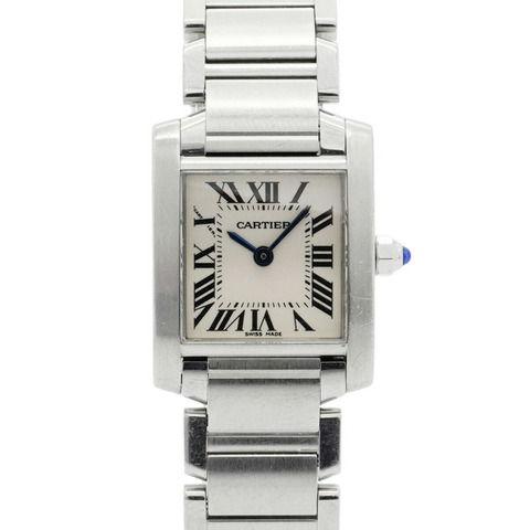 卡地亞 Tank Française SM W51008Q3 象牙色錶盤女士腕錶