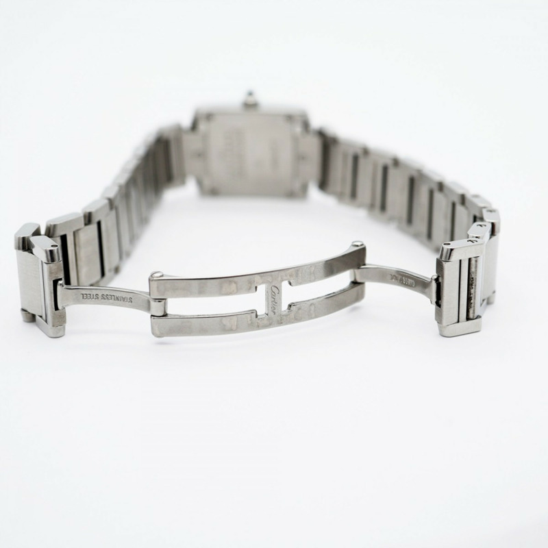 卡地亞 Tank Française SM W51008Q3 象牙色錶盤女士腕錶-3