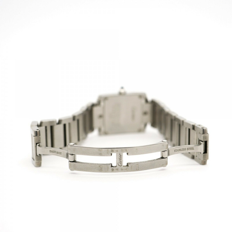 卡地亞 Tank Française SM W51008Q3 象牙色錶盤女士腕錶-3