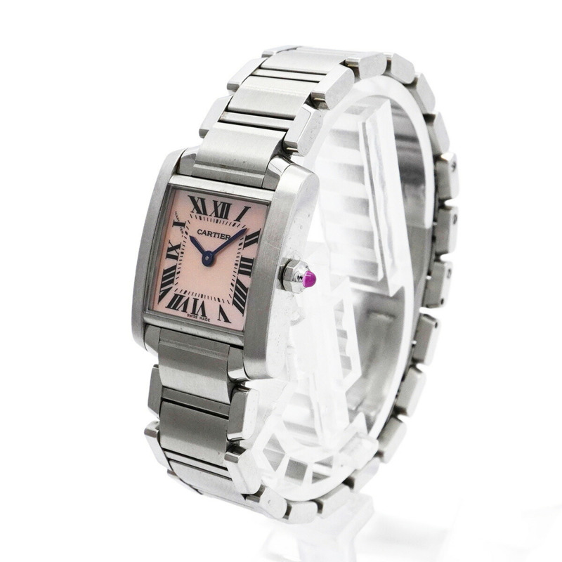 卡地亞 Tank Française SM W51028Q3 粉紅錶盤女錶-1