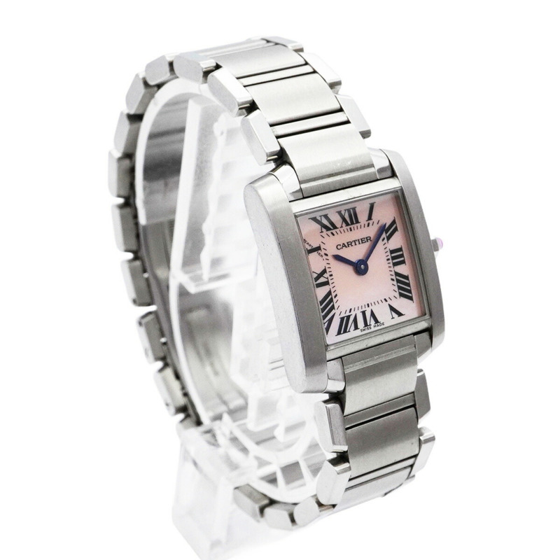 卡地亞 Tank Française SM W51028Q3 粉紅錶盤女錶-2