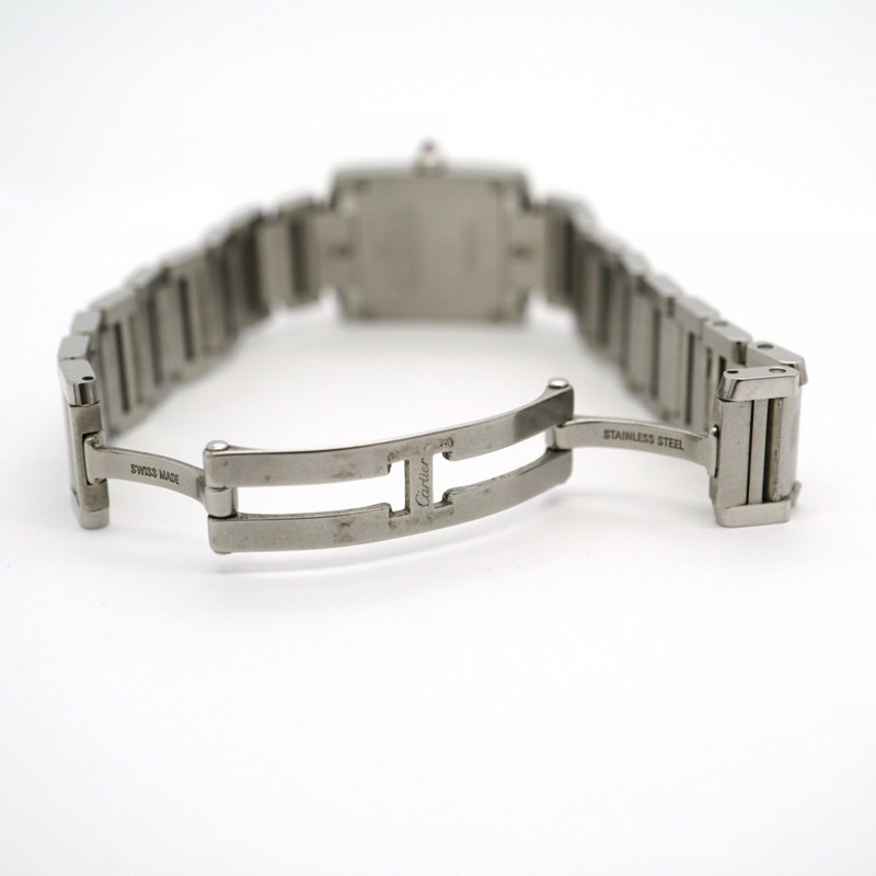 卡地亞 Tank Française SM W51028Q3 粉紅錶盤女錶-3