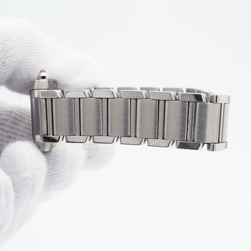 卡地亞 Tank Française SM W51028Q3 粉紅錶盤女錶-5