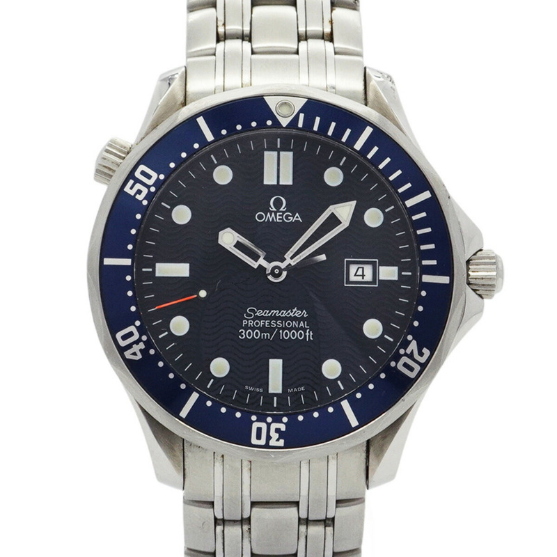 歐米茄海馬系列 2541.80 海軍藍錶盤男士腕錶-0