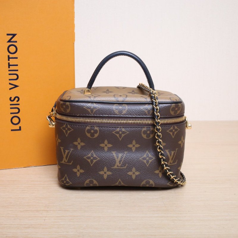 LOUIS VUITTON Vanity化妝包小號19老花PVC金扣2020肩背包-0