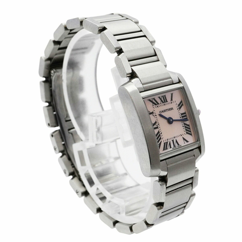 卡地亞 Tank Française SM W51028Q3 粉紅錶盤女錶-2
