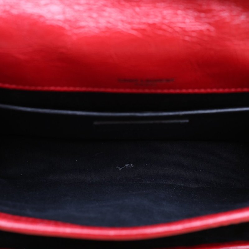 SAINT LAURENT NikiMini21紅色牛皮銀扣肩背包-3