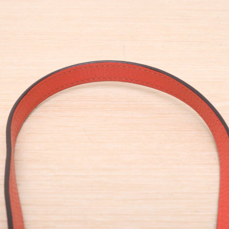 GUCCI 橘紅牛皮金扣竹節包肩背包-2