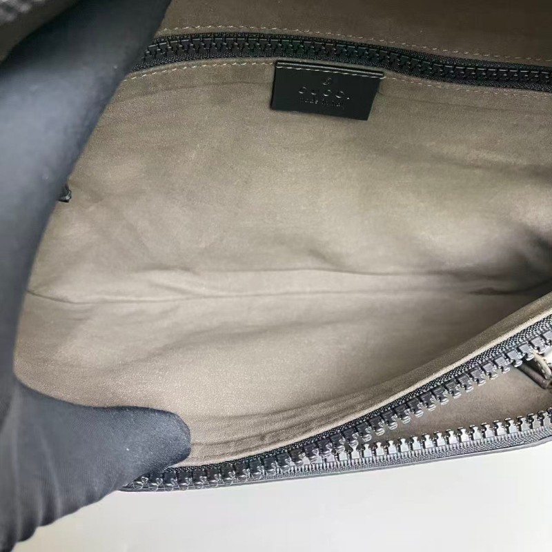 Gucci GG老花拼黑色大號腰包胸包-8