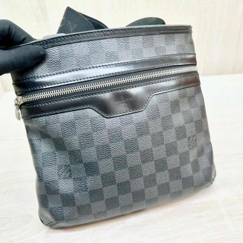 LV黑灰棋盤格日字側背包N58028-6