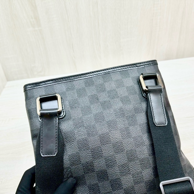 LV黑灰棋盤格日字側背包N58028-14