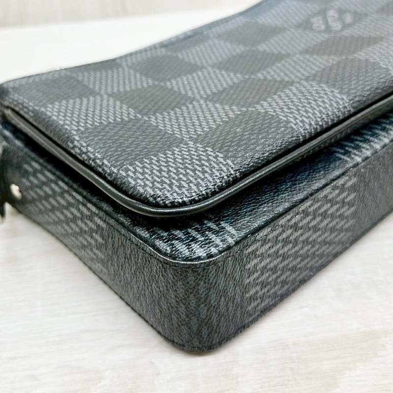 LV黑灰棋盤格帆布三合一斜背郵差包/N50017-11