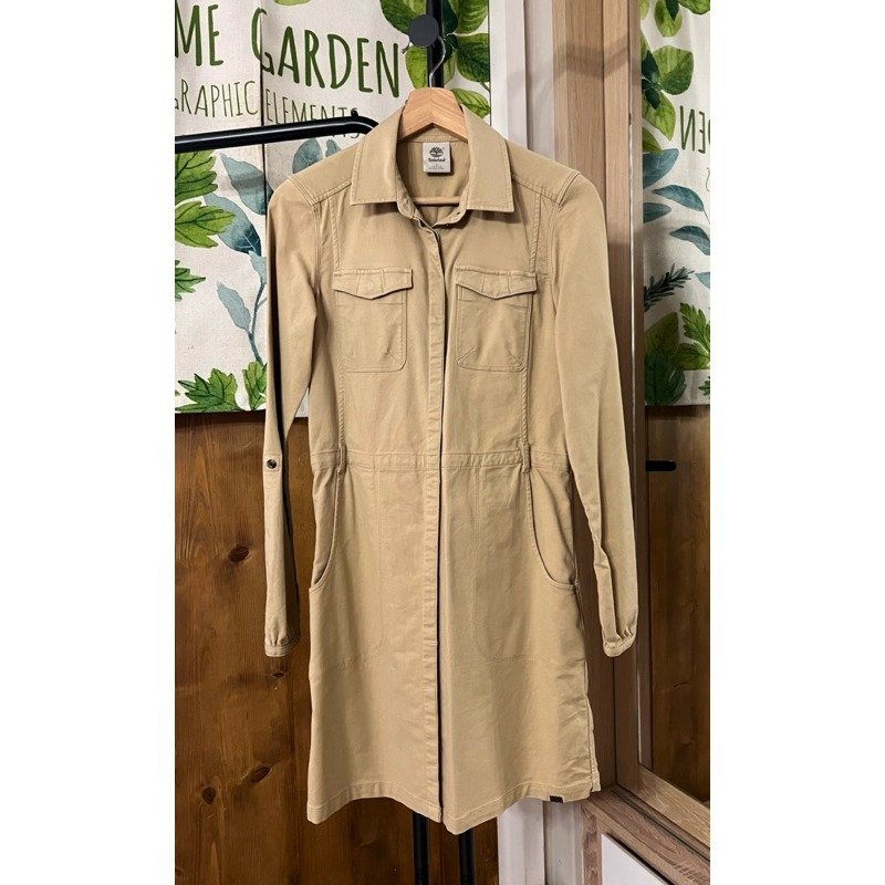 🌟Timberland 經典款 卡其色 工裝洋裝 長袖款 S號(US 4號) 9成新-0