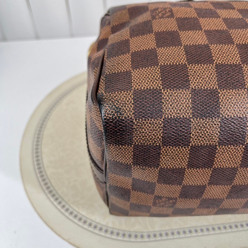 LV speedy25經典棕棋盤格手提包 可拆卸肩帶-13