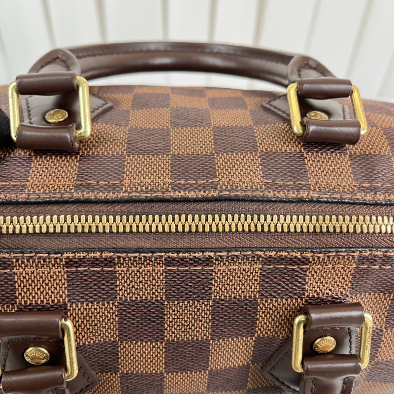 LV speedy25經典棕棋盤格手提包 可拆卸肩帶-20