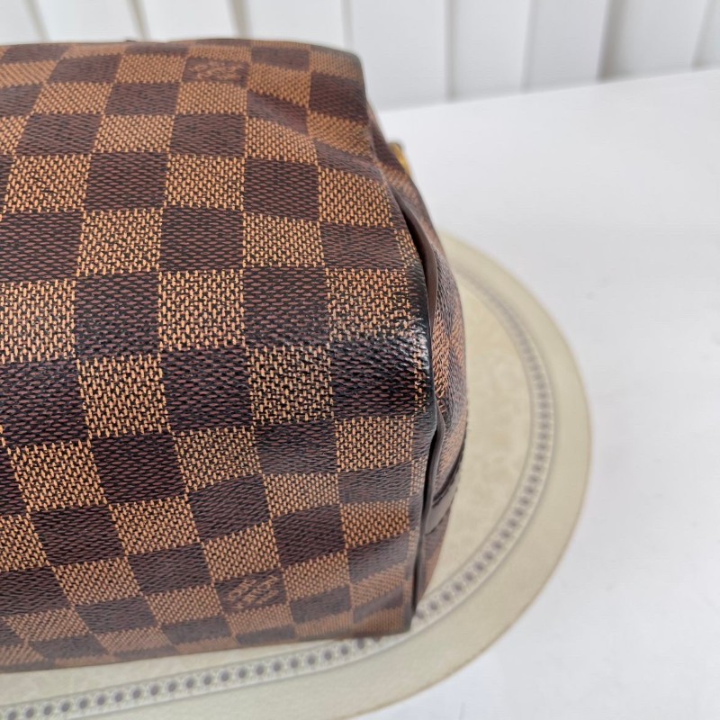 LV speedy25經典棕棋盤格手提包 可拆卸肩帶-26