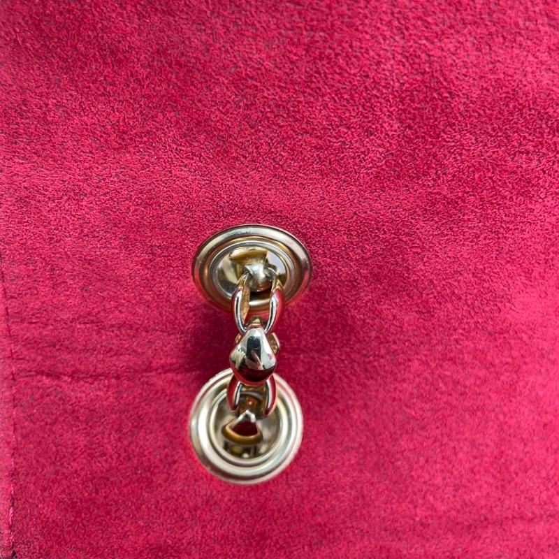 LV victoire維多利亞老花拼紅色鏈條包-17