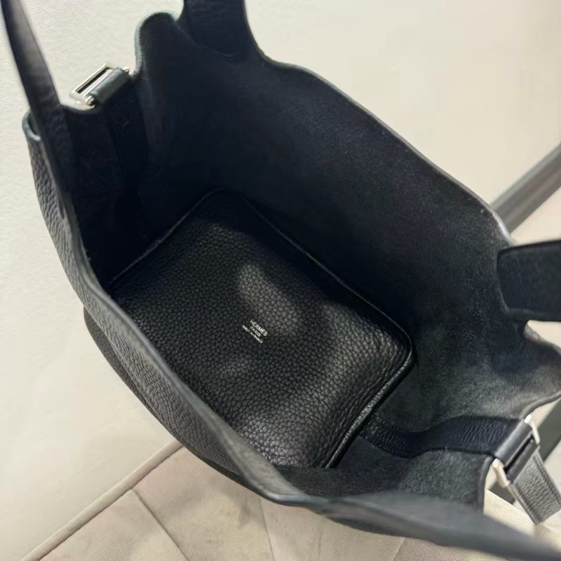 「JL精品代購」 愛馬仕黑銀菜籃子18 Hermes picotin-2