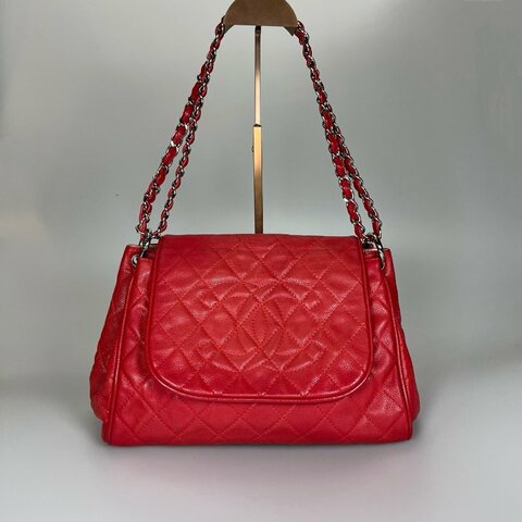 CHANEL  紅荔枝翻蓋三層包
