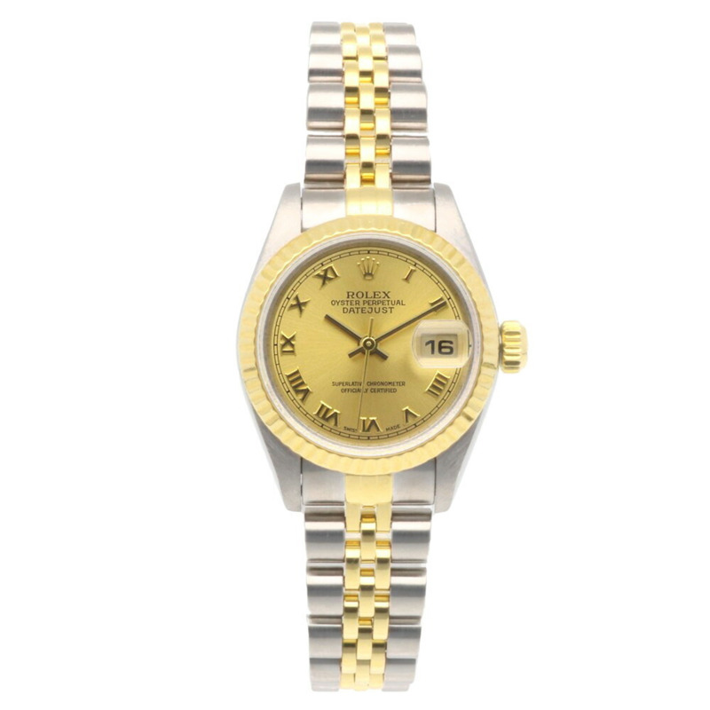 勞力士蠔式恆動日誌型腕錶，不銹鋼材質，型號79173，自動上鍊，經全面翻新和拋光，K字編號，女士款，羅馬數字時標。-7