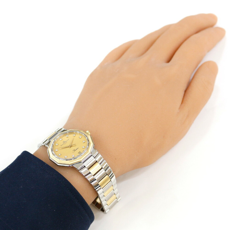 名士 (Baume & Mercier) Riviera 系列腕錶,不鏽鋼材質,型號 5131,石英機芯,男士款,經重新拋光,鑲嵌 11 顆鑽石。-1