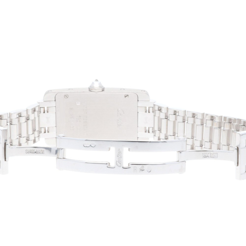 卡地亞 Tank Américaine SM 腕錶 18K金 2489 石英翻新女錶 卡地亞錶殼 鑽石 羅馬數位時標-8