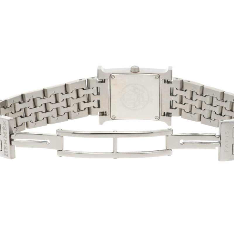 愛馬仕H系列腕錶,不鏽鋼錶殼,型號HH1.230,石英機芯,經重新拋光,女士錶圈鑲嵌鑽石。-8